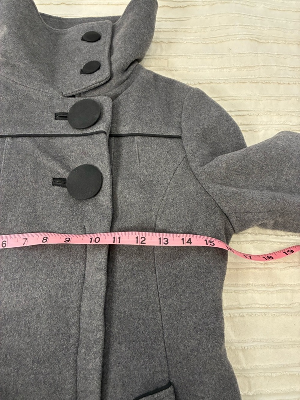 Soia & Kyo Gray High-Collar Wool blend Pea Coat Oversized Buttons | Size XS - Picture 7 of 13